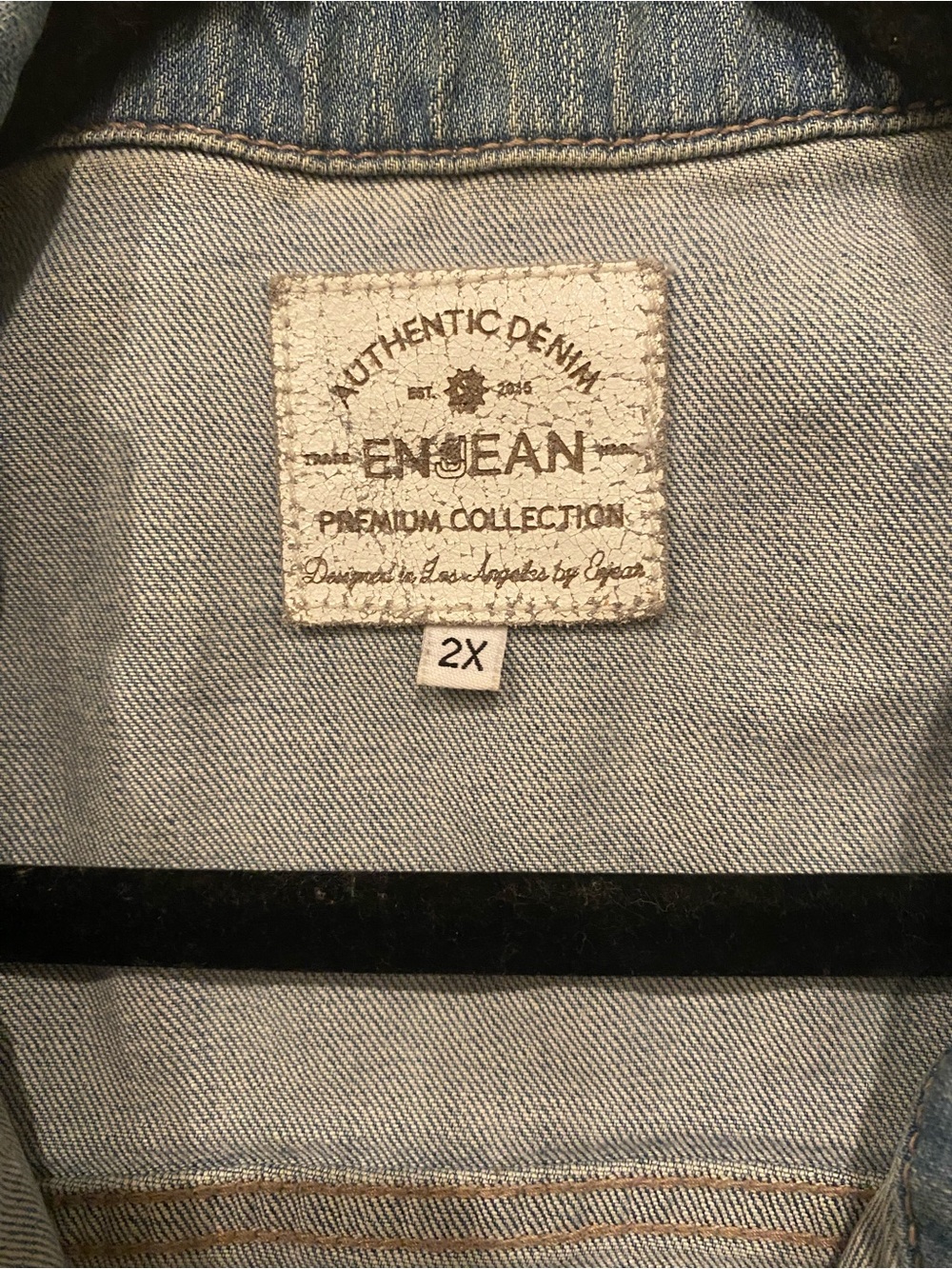 Enjean Denim Trucker Jacket Sz Large - Picture 7 of 14